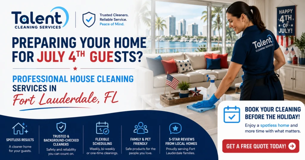 Preparing Your Home for July 4th Guests? Professional House Cleaning Services in Fort Lauderdale, FL