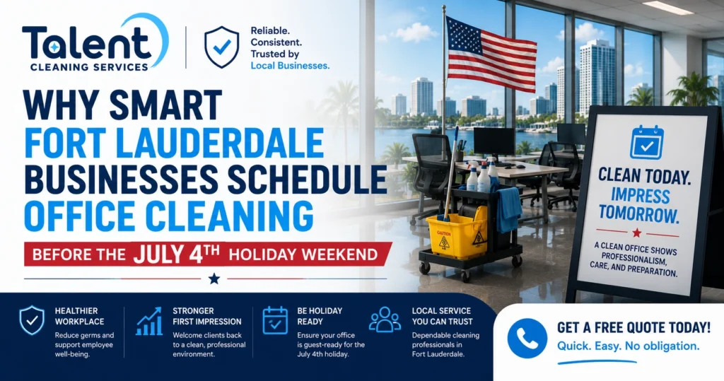Why Smart Fort Lauderdale Businesses Schedule Office Cleaning Before the July 4th Holiday Weekend